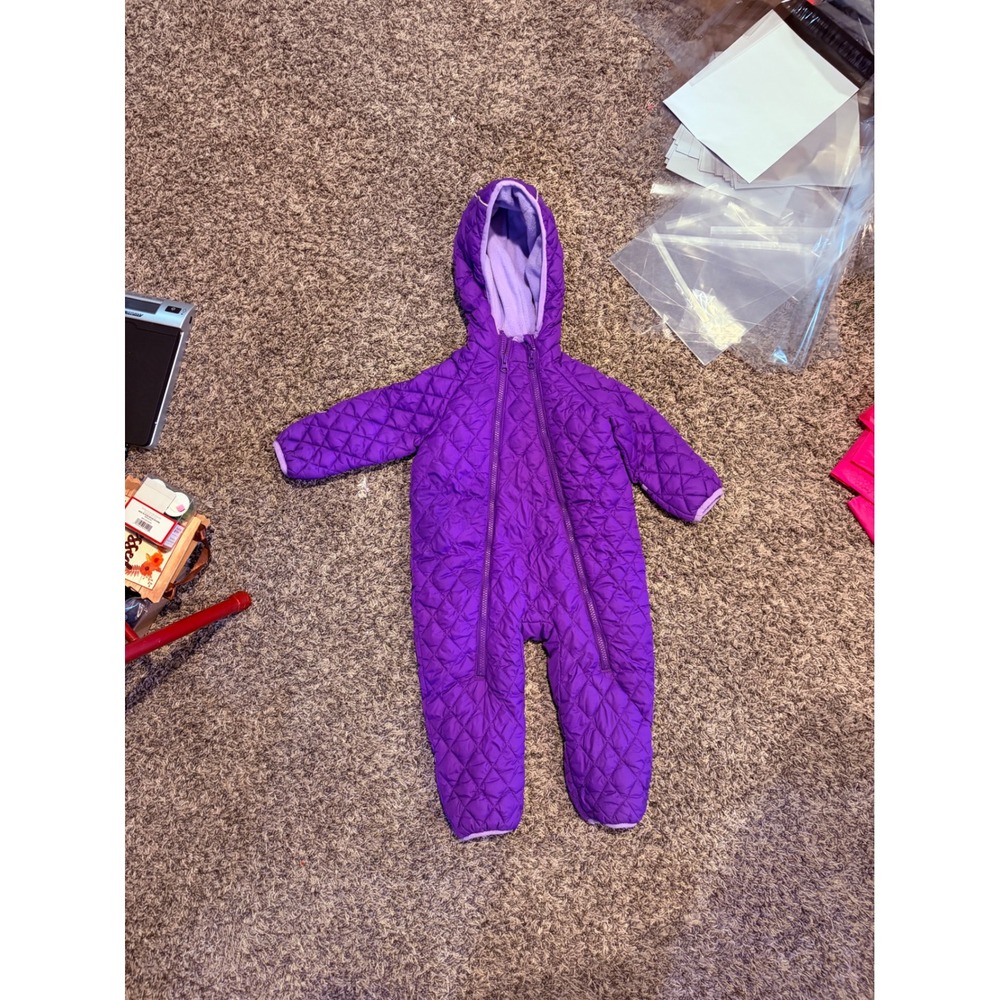 Snozu Infant Girls Purple Quilted Fleece Lined Bunting Snowsuit 18M RN 74299